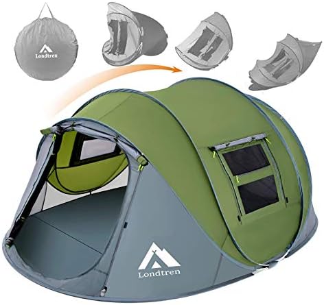 Pop Up Tents for Camping 4 Person Waterproof Tent Easy Pop Up Army Tents Surplus Tents Military Tents Military Pop Up Tent Popup Tent Camping Easy Up Camping Tents Instant Pop Up Tent Big Green