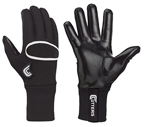 Gants de football américain avec grip hivernal Cutters Noir thermique