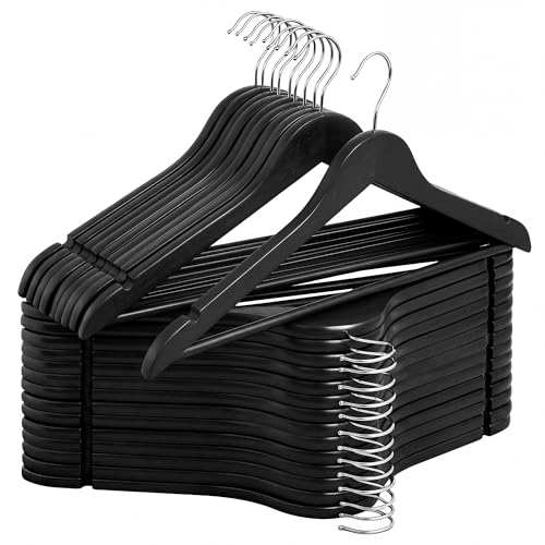 Image of StorageWorks Wooden Coat Hangers, 30 Pack Wood Clothes Hanger for Closet
