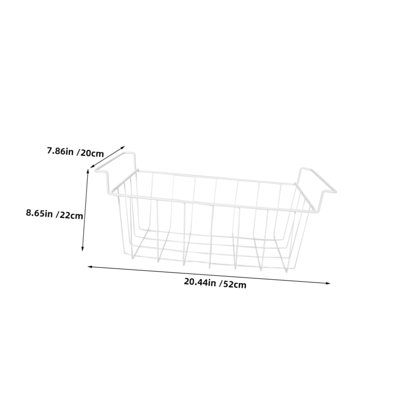 Uonlytech Paniers En Fil Métallique Pour Congélateur Coffre Suspendus Avec Poignée Organisateur De Rangement 52 * 22 * 20 Cm Compatible Avec Réfrigérateur 1 Pièce Design Amélioré