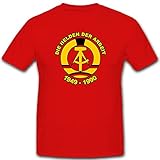 Design/Druck aus Deutschland Die Helden Der Arbeit DDR Wappen Hammer Und Zirkel Deutsche Demokratische Republik - T Shirt #4519, Größe:L, Farbe:Rot