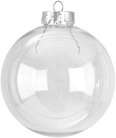 Succulent Style 12 X Clear Round Glass Christmas Tree Baubles Spheres Ornaments Decoration 6cm