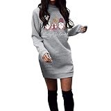 Vestido de Navidad para mujer, sudadera con capucha, sudadera, disfraz, dibujos animados, mini jersey, vestido con capucha, vestido de Navidad, falda estrecha, gris, L