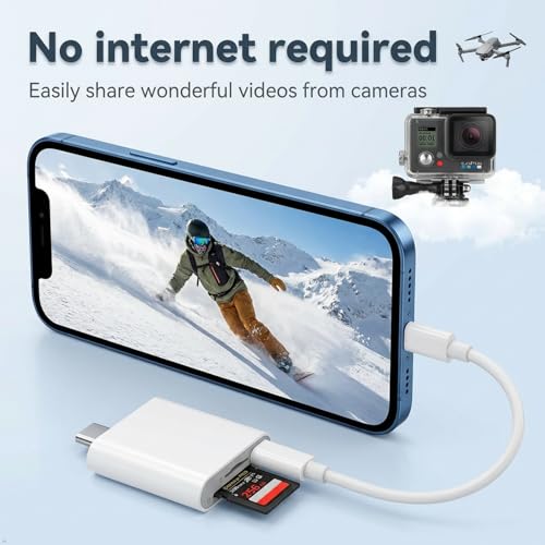 Liedrg USB-C SD Card Reader, Dual-Slot for SD and MicroSD Cards, Type C Memory Card Adapter, Plug and Play, Compatible with iPhone 15/16/17, iPad, Laptop — view 6