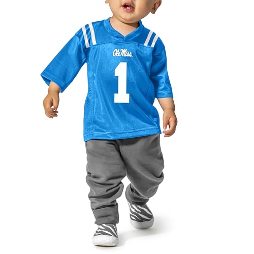 Little King NCAA Infant-Touchdown Pass-Team Football Jersey-Ole Miss Rebels-Powder Blue #1-18 Months