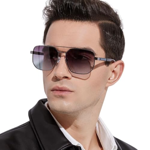 Image of THE MEN THING Men Octogonal 2125 - PRISM NOIR - HD Polarised Sunglasses - UV400 Protection, Stainless Steel Frame