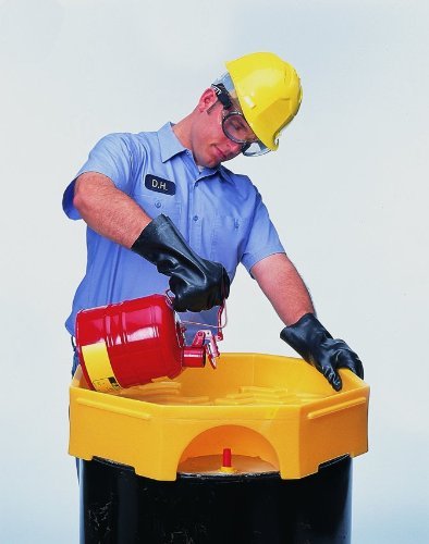 UltraTech 0482 Plastic Bung Access Ultra-Drum Funnel with Spout, 6 Gallon Capacity, 23-5/8" OD x 5-1/2" Height, Yellow