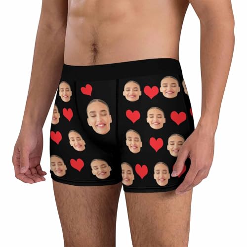 Personalized Boxer Briefs with Face Custom Men's Boxer Briefs with Photo Valentine's Day Underwear Pack4