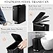 Black Bathroom Accessories Set, 7 Pcs Matte Black Bathroom Accessory Set with Trash Can, Soap Dispenser, Toothbrush Holder, Soap Dish, Vanity Tray, Qtip Holder, Modern Bathroom Sets Complete Decor