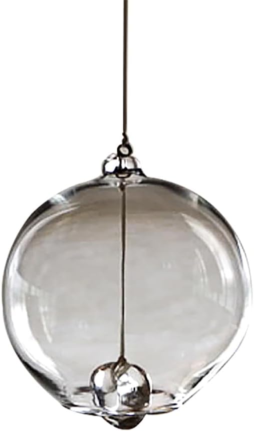 Creative Clear Glass Wind Chime Pendant 2.75 Inch Hanging Wind Bell for Home Garden Patio Window Door Decoration with Melodious Sound