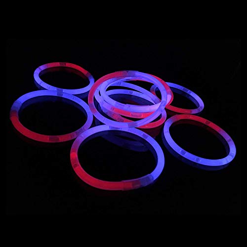 Fun Central 50 Pack - 8 Inch Patriotic Glow Stick Bracelets In Bulk - 4Th Of July Accessories Party Supplies - Red White Blue #TOP4