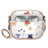 Picture of Maxjoy for Apple Airpods Pro 3 case(2025) with Safety Lock,Compatible Airpods Pro 3rd Generation case Cover,for Cute AirPods Pro Case for Women Girly with Keychain-Blue Red Clover