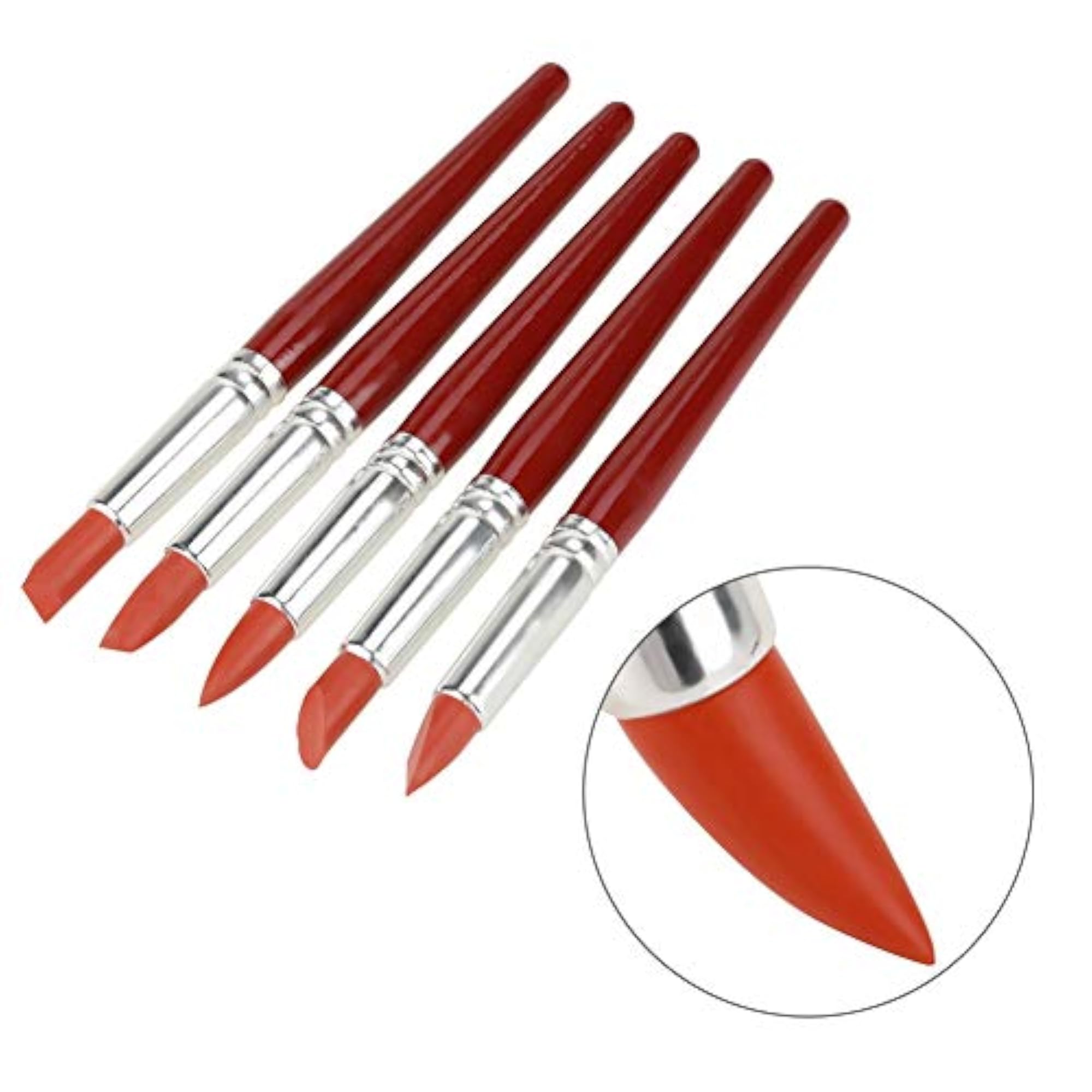 Clay Shaping Tool, Rubber Tip Paint Wood Pottery Carving Tool