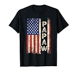 Papaw Grandpa US American Flag Shirt Grandfather Day T-Shirt