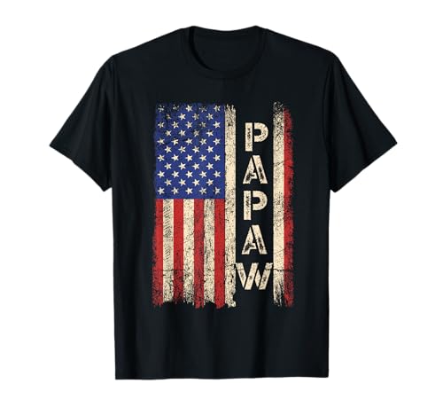 Papaw Grandpa US American Flag Shirt Grandfather Day T-Shirt