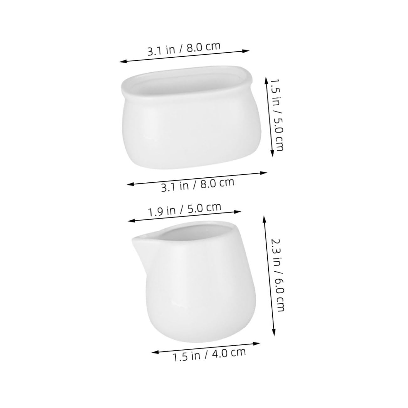 MAGICLULU 2pcs Ceramic Sugar Packet Holder Mini Jug Sauce Dish for Coffee Tea and Salad Elegant Porcelain Design Easy to Clean for Western Cuisine