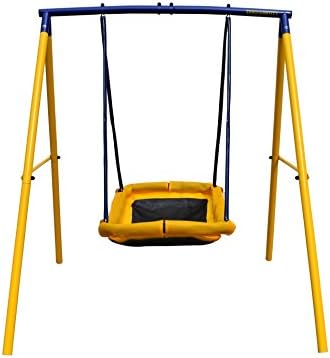 Zero Gravity Kids Swing Set With Sturdy Metal Frame. Garden Fun For Up To 2 Children (Magic Carpet)