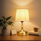 小型コードレスランプ、4000mAh充電式電池式ランプ、3段階の明るさの小型ランプ、浴室、シャワー、ベッドサイド、リビングルーム、アンビエントライティング、タッチテーブルデスクランプ、ホームデコレーション(ゴールド)