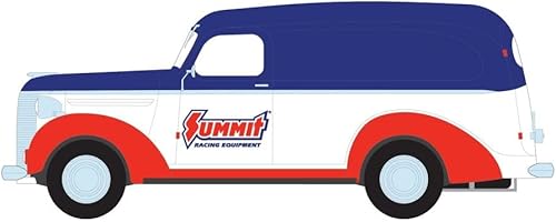 Miniatura 2 de ModelToyCars 1939 Chevy Panel Truck - Equipo de carreras Summit, rojo - Greenlight 85061 - Coche fundido a presión a escala 124
