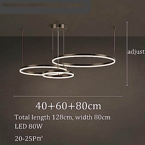 Éclairage de plafond LED variable avec 5 anneaux ronds noirs design - 2