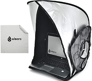 WISARO | New Laptop Sun Shade  Work from Anywhere, Anti-Glare, Lightweight, Fits up to 17" Device, Foldable & Portable Shield Cover, Privacy Hood - Complete with Microfiber Screen Cleaning Cloth