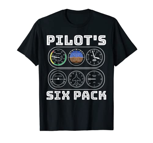 Pilot's Sixpack Fun Flight Instruments Six Pack Camiseta