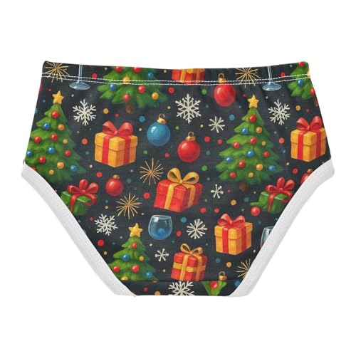 Joisal Cotton Toddler Girls Underwear Christmas Trees Black Panties for Girl Print Kids Undies Briefs 2t2