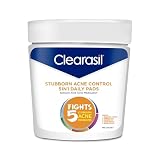 Clearasil Stubborn Acne Control 5in1 Daily Facial Cleansing Pads, with Salicylic Acid Acne Treatment Medicine, 90 Count