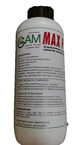 MN SRL Fertilizer, Max Plants Fertilizer for Plants and Flowers and Lawn Lt 1