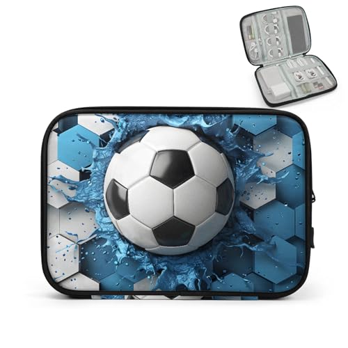 ADECORIVY Soccer Electronics Travel Organizer Case
