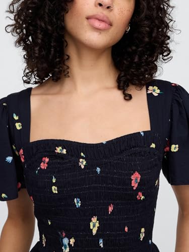 Image of Gap Women's V-ss Smocked Bodice Midi - Marbella