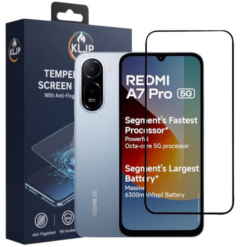 Image of Gorilla Tempered Glass For Redmi A7 Pro 5G (Pack of 1) With Installation Kit | Edge to Edge Coverage | Black