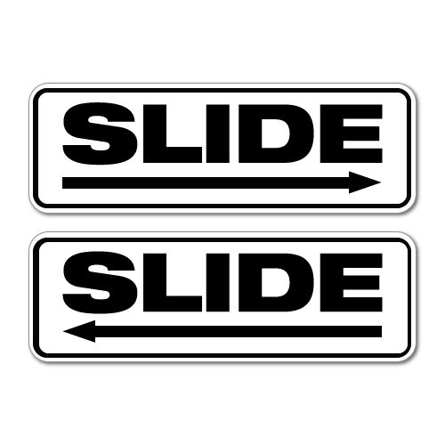 Slide Arrow Door Sign Sticker Decal Shopfront Trading