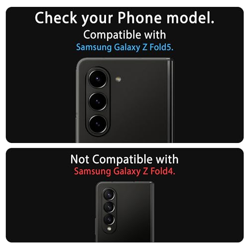 Image of FIRST MART Black Camera Ring Guard Protector for Samsung Galaxy Z Fold 5 | Tempered Glass with Metal Alloy Rings, HD Clear, Scratch Resistant, Case-Friendly | Pack of 1