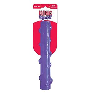 KONG - Squeezz Stick - Strong Squeaky Dog Toy, Squeaks even if punctured - For Large Dogs (Assorted Colors) KONG – Squeezz Stick – Strong Squeaky Dog Toy, Squeaks even if punctured – For Large Dogs (Assorted Colors)