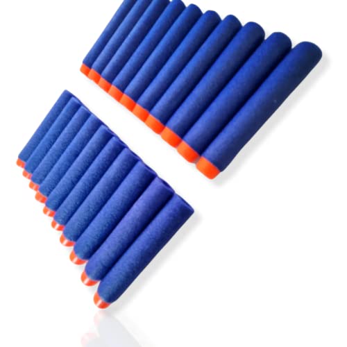 ANTEVIA - Lot de 20 fléchettes en Mousse pour Pistolet de Type Nerf | Plus DE 10 MODÈLES | Recharge Fleche Strike Elite Flip | Couleurs : Bleu et Orange (Foam Blaster)