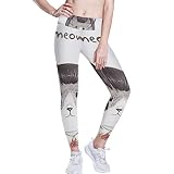 Fantazio Pantalon de yoga avec gros yeux pour chat Taille haute pour le contrôle du ventre pour femme M 1