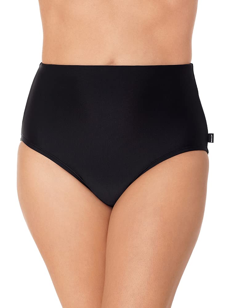 Reebok Damskie stroje kąpielowe sport moda jednolity czarny tankini pełne pokrycie dół do pływania, Czarny, 16
