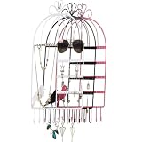 Présentoir à boucles d'oreilles : pratique, portable et fonctionnel, il protège vos bijoux de la poussière et est idéal pour exposer vos montres ou autres bijoux. présentoir à boucles d'oreilles en forme de cage à oiseaux
