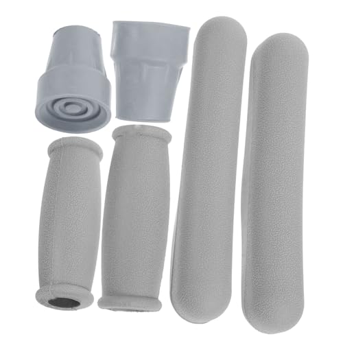FRCOLOR 1 Set Crutch Kit with Replacement Feet Cap and Protective Hand Grip Comfortable Underarm Crutch Accessories for Enhanced Support and Durability for Athletes and Injury