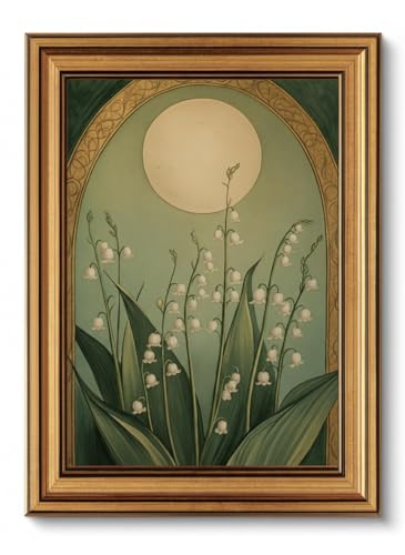MakeRight Gold Framed Wall Art Boho Wall Decor Lily Of