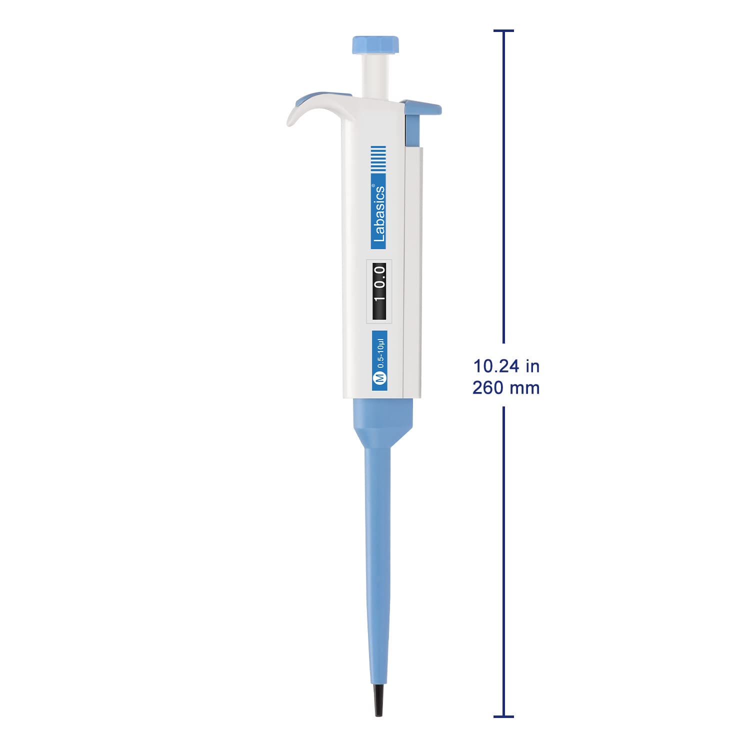 Labasics Einkanal-Pipettierhilfe, Einstellbares Variables Volumen Mikropipette Labor Pipette mit AustauschbarSpitzenkonus, Single Channel Pipettor Controller für die Laborforschung, 0. - 10 µL