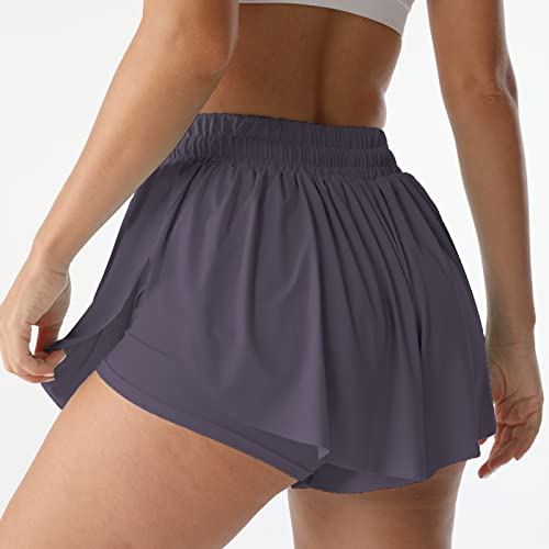 Image of Flowy Athletic Shorts for Women Running Tennis Butterfly Shorts Girls 2-in-1 Double Layer Quick-Drying Comfy Shorts
