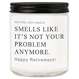 Retirement Gifts for Woman Men, Happy 2026 Retirement Candle, Funny Retired Farewell Gifts for Coworkers, Teacher, Nurse, Boss, Friends - Lavender Scented (7oz)