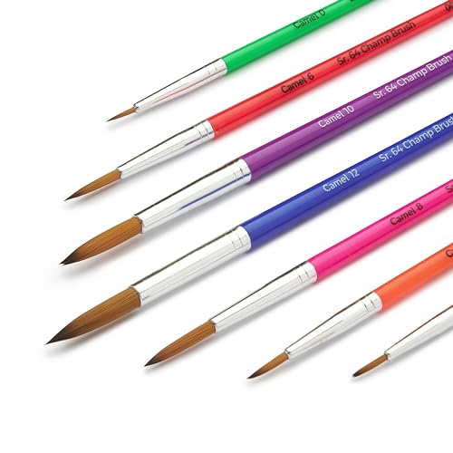 Image of Camlin Champ Round Brush Set - Pack of 7 (Multicolor)