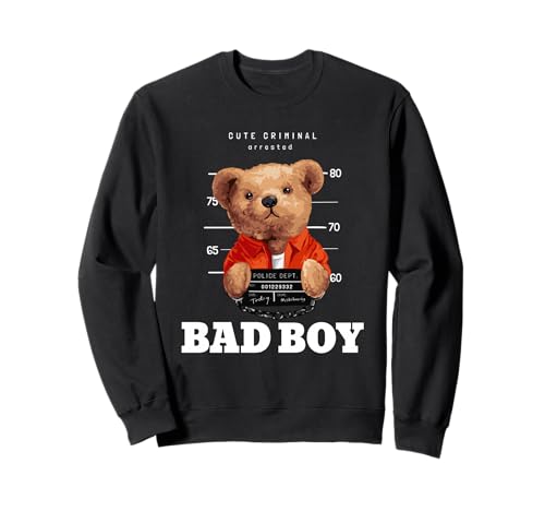 Bad Boy Tee Shirt, Funny Teddy Bear Graphic Design Style Fun �g���[�i�[
