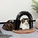 Hollypet Self Grooming Massager and Scratcher Toy - Cat Arch Brush for Back Grooming, Hair Cleaner Pads