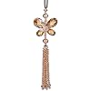 Crystal Butterfly Car Rear View Mirror Accessories Lucky Car Hanging Ornament Champagne