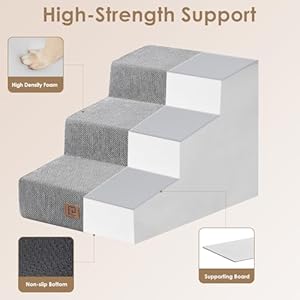   EHEYCIGA-Dog-Stairs-for-Small-Dogs-157-H-3-Step-Dog-Steps-for-Small-Dogs-and-Cats-Slope-Pet-Steps-with-Non-Slip-Bottom-Dark-Grey