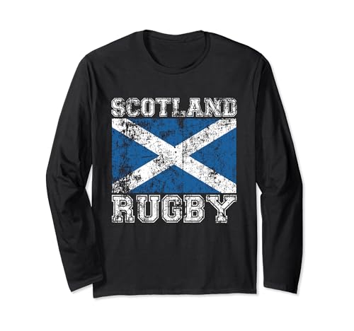Camiseta de rugby de Escocia, estilo vintage, bandera escocesa Manga Larga